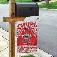 Samoa Rugby Custom Garden Flag Toa Samoa Pacific Sporty Red - Polynesian Pride