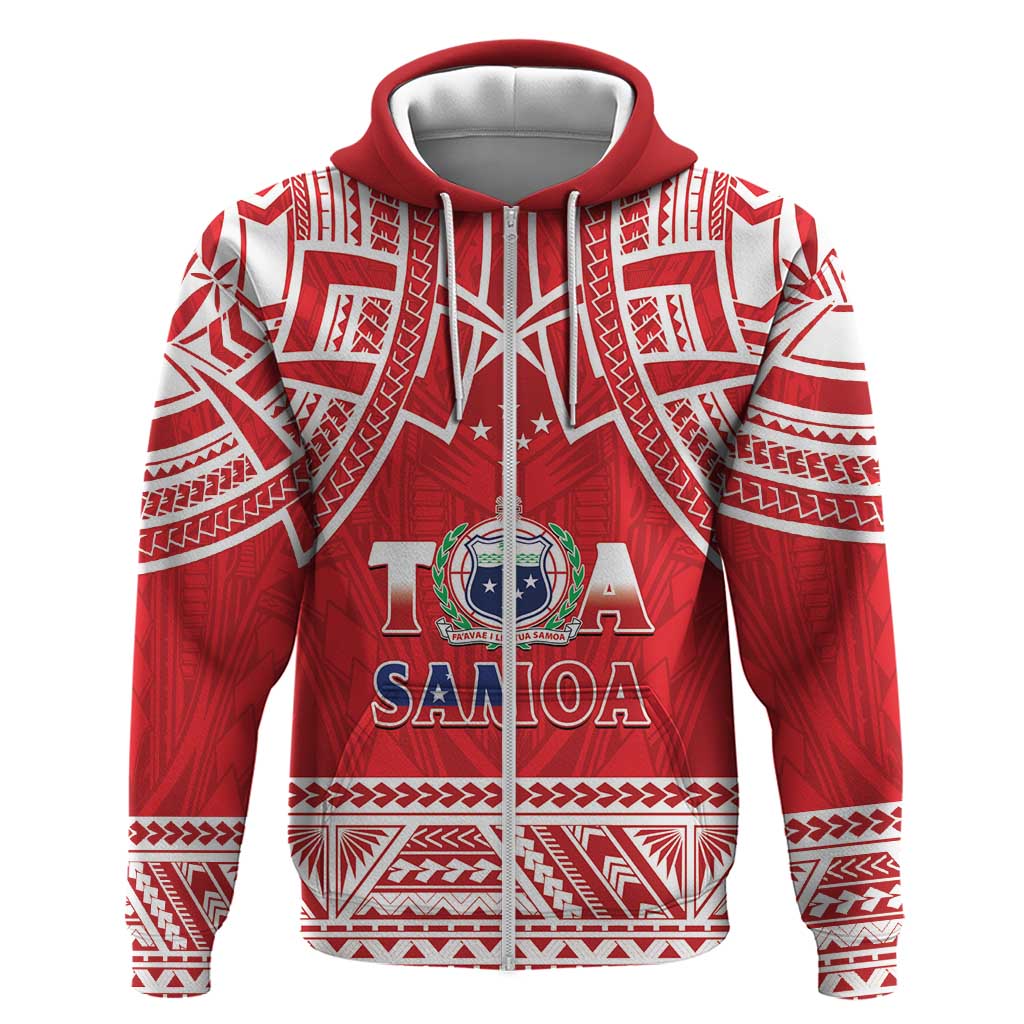 Samoa Rugby Custom Hoodie Toa Samoa Pacific Sporty Red - Polynesian Pride