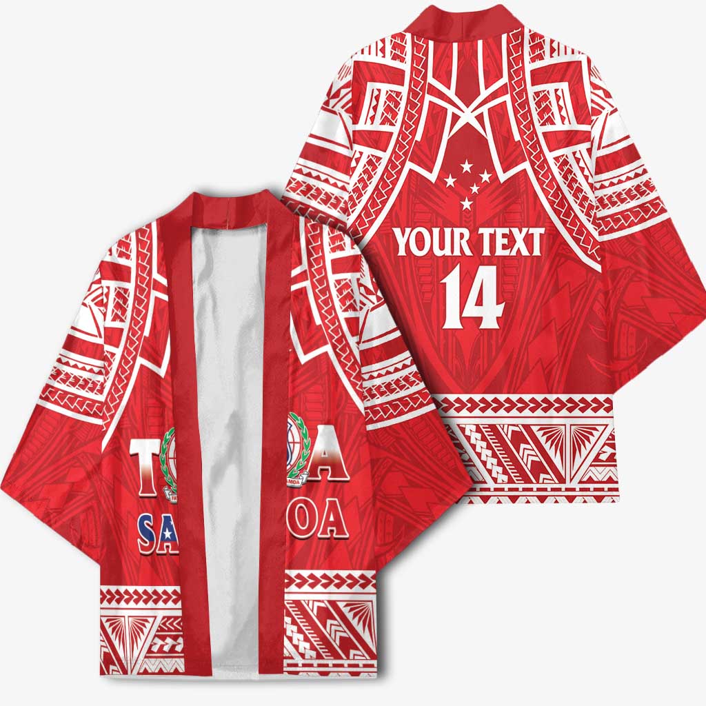 Samoa Rugby Custom Kimono Toa Samoa Pacific Sporty Red - Polynesian Pride
