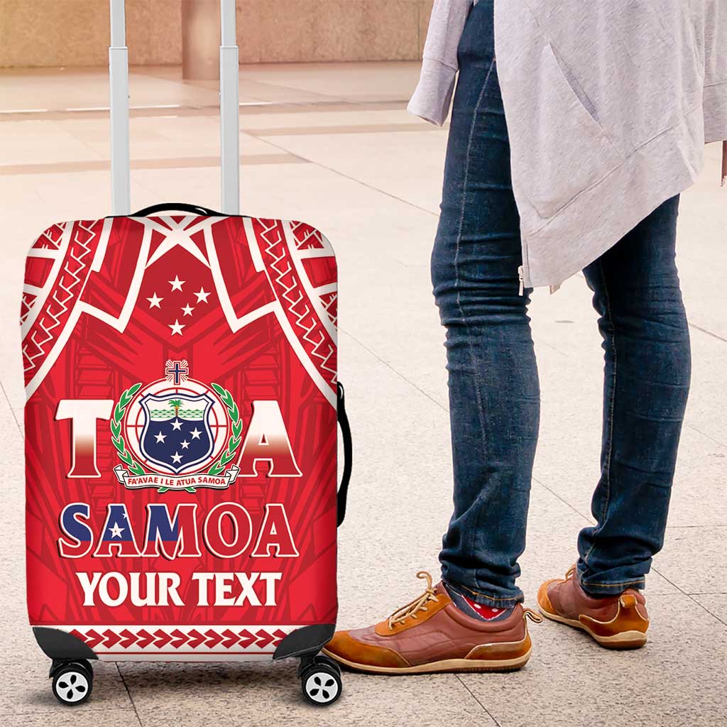 Samoa Rugby Custom Luggage Cover Toa Samoa Pacific Sporty Red - Polynesian Pride