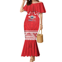Samoa Rugby Custom Mermaid Dress Toa Samoa Pacific Sporty Red - Polynesian Pride