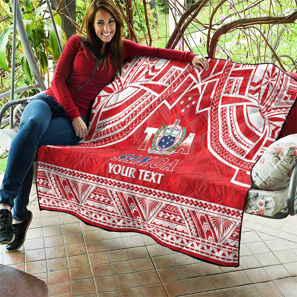 Samoa Rugby Custom Quilt Toa Samoa Pacific Sporty Red - Polynesian Pride