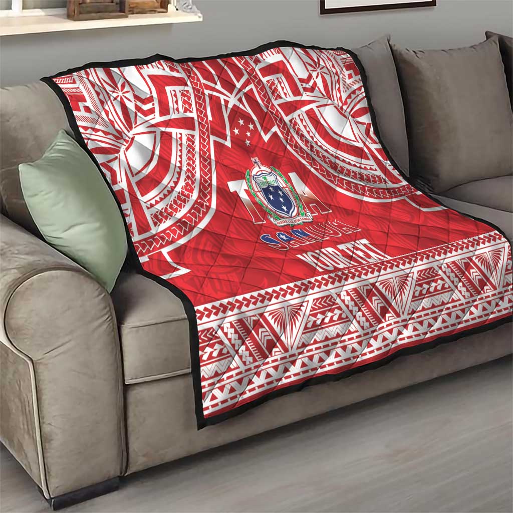 Samoa Rugby Custom Quilt Toa Samoa Pacific Sporty Red - Polynesian Pride