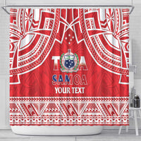 Samoa Rugby Custom Shower Curtain Toa Samoa Pacific Sporty Red - Polynesian Pride