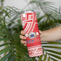Samoa Rugby Custom Skinny Tumbler Toa Samoa Pacific Sporty Red - Polynesian Pride