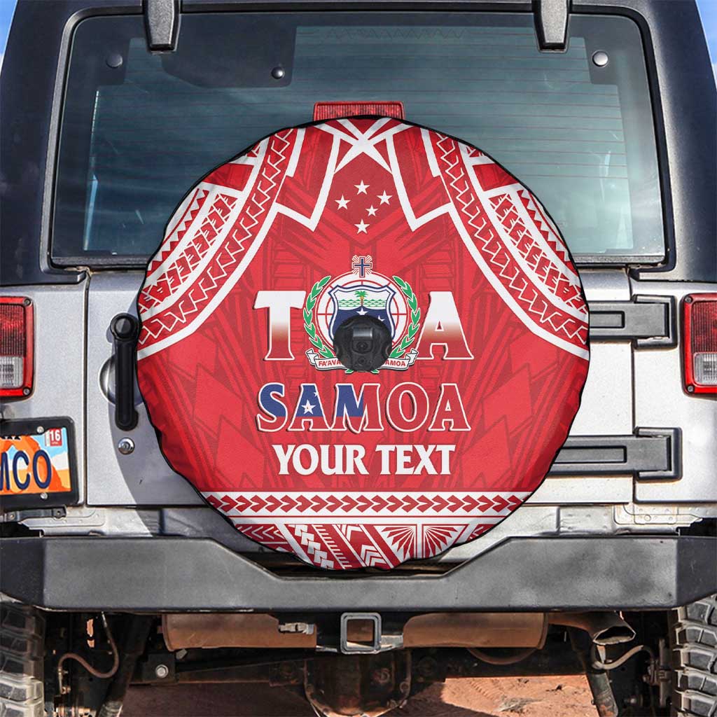 Samoa Rugby Custom Spare Tire Cover Toa Samoa Pacific Sporty Red - Polynesian Pride