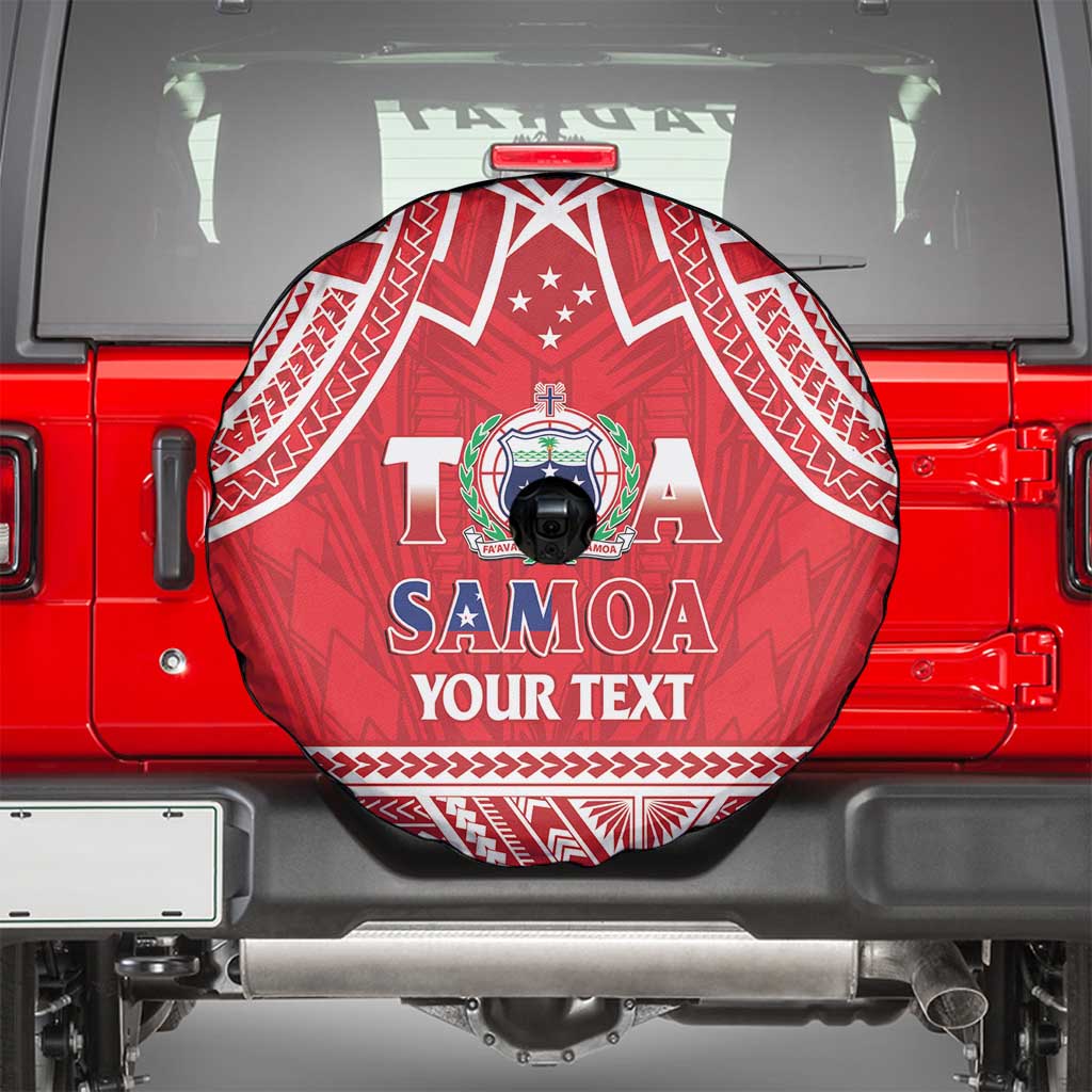 Samoa Rugby Custom Spare Tire Cover Toa Samoa Pacific Sporty Red - Polynesian Pride