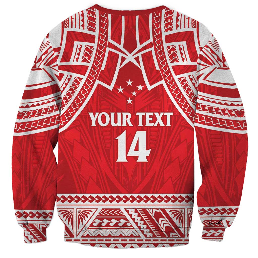 Samoa Rugby Custom Sweatshirt Toa Samoa Pacific Sporty Red - Polynesian Pride