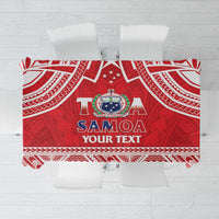 Samoa Rugby Custom Tablecloth Toa Samoa Pacific Sporty Red - Polynesian Pride