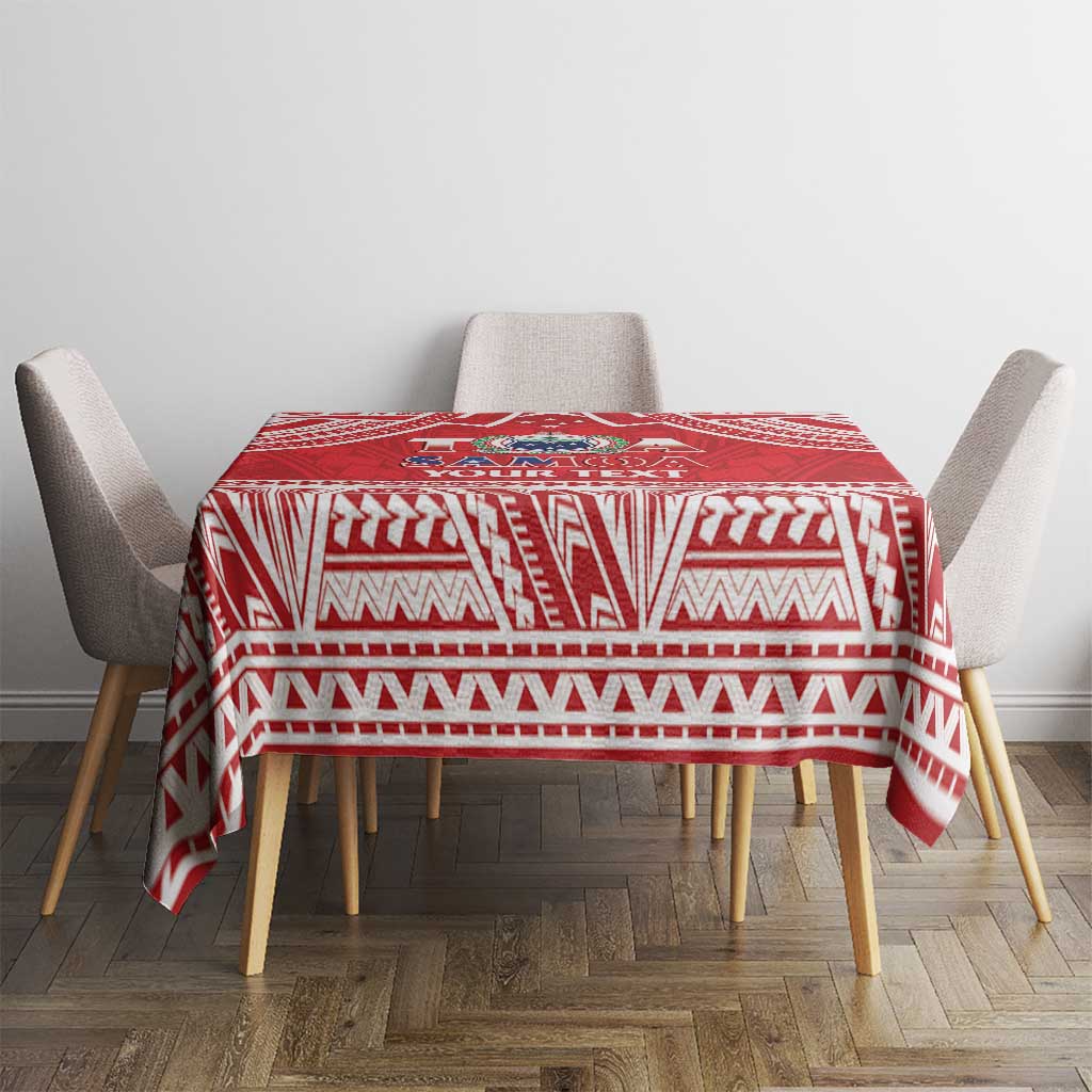 Samoa Rugby Custom Tablecloth Toa Samoa Pacific Sporty Red - Polynesian Pride