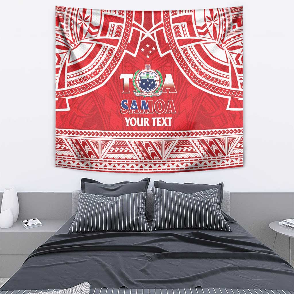 Samoa Rugby Custom Tapestry Toa Samoa Pacific Sporty Red - Polynesian Pride