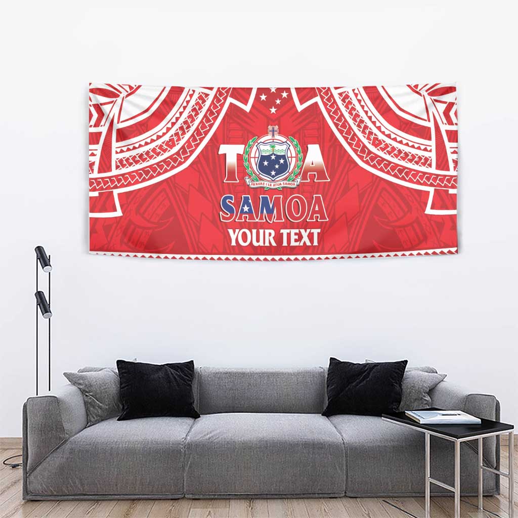 Samoa Rugby Custom Tapestry Toa Samoa Pacific Sporty Red - Polynesian Pride