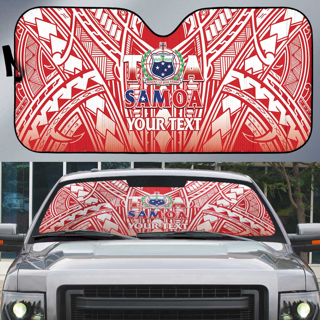 Toa Samoa Rugby Custom Auto Sun Shade Samoa mo Samoa Polynesian Pacific Red - Polynesian Pride