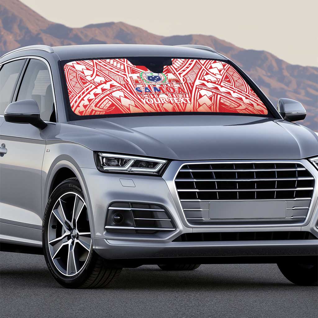 Toa Samoa Rugby Custom Auto Sun Shade Samoa mo Samoa Polynesian Pacific Red - Polynesian Pride