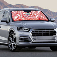 Toa Samoa Rugby Custom Auto Sun Shade Samoa mo Samoa Polynesian Pacific Red - Polynesian Pride