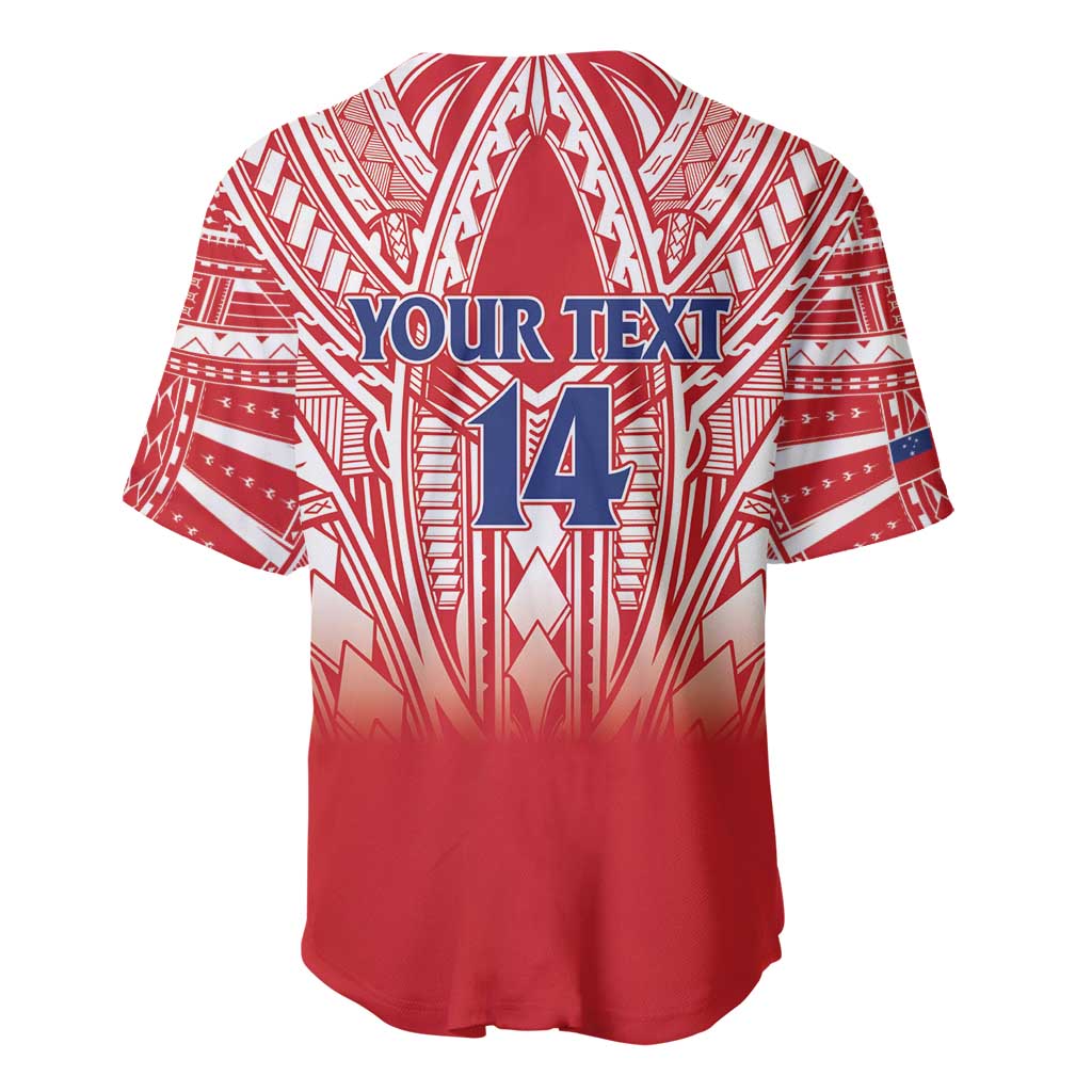 Toa Samoa Rugby Custom Baseball Jersey Samoa mo Samoa Polynesian Pacific Red - Polynesian Pride