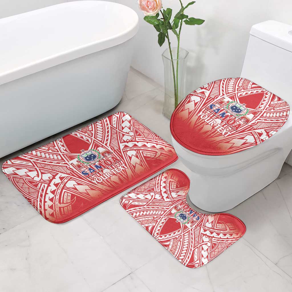 Toa Samoa Rugby Custom Bathroom Set Samoa mo Samoa Polynesian Pacific Red - Polynesian Pride