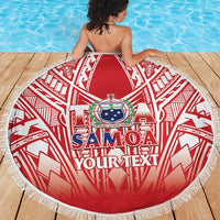 Toa Samoa Rugby Custom Beach Blanket Samoa mo Samoa Polynesian Pacific Red - Polynesian Pride