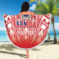 Toa Samoa Rugby Custom Beach Blanket Samoa mo Samoa Polynesian Pacific Red - Polynesian Pride