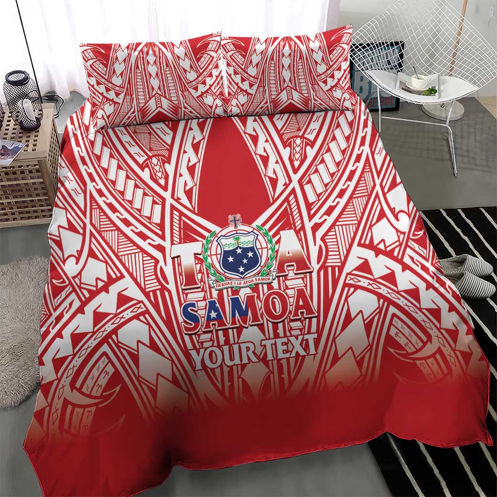 Toa Samoa Rugby Custom Bedding Set Samoa mo Samoa Polynesian Pacific Red - Polynesian Pride