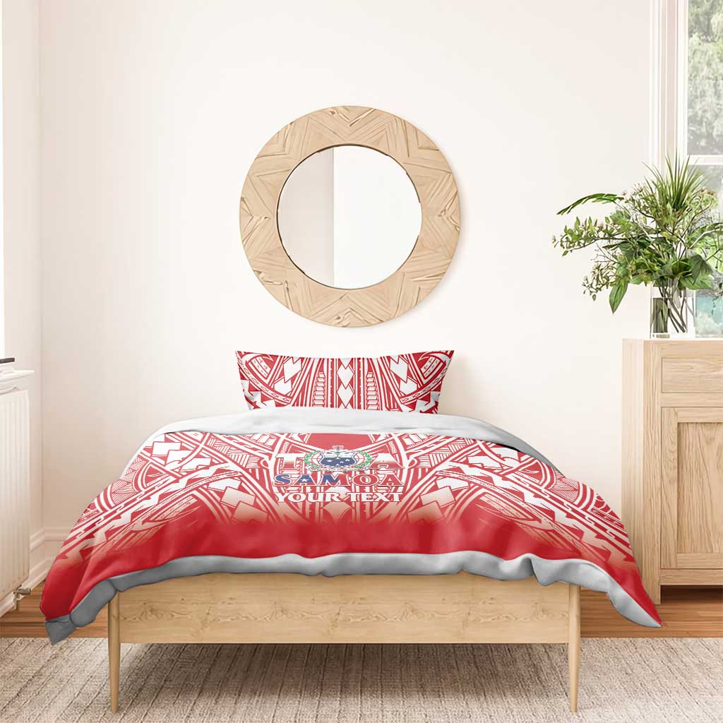 Toa Samoa Rugby Custom Bedding Set Samoa mo Samoa Polynesian Pacific Red - Polynesian Pride
