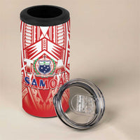 Toa Samoa Rugby Custom 4 in 1 Can Cooler Tumbler Samoa mo Samoa Polynesian Pacific Red - Polynesian Pride