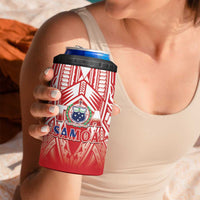 Toa Samoa Rugby Custom 4 in 1 Can Cooler Tumbler Samoa mo Samoa Polynesian Pacific Red - Polynesian Pride