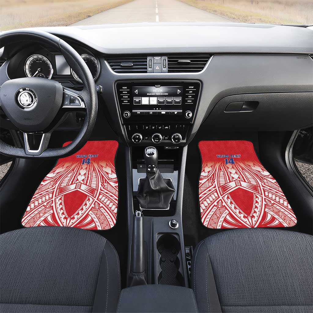 Toa Samoa Rugby Custom Car Mats Samoa mo Samoa Polynesian Pacific Red - Polynesian Pride