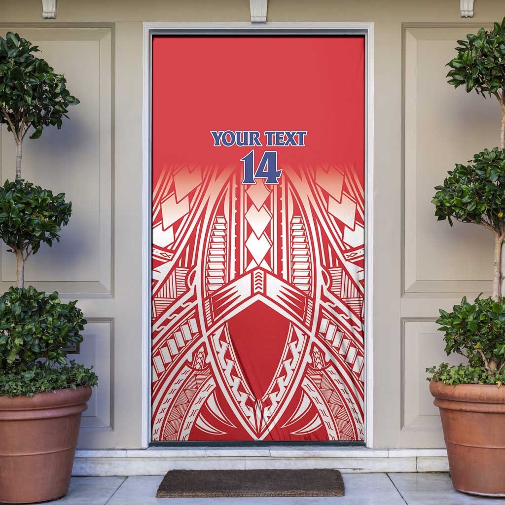 Toa Samoa Rugby Custom Door Cover Samoa mo Samoa Polynesian Pacific Red - Polynesian Pride