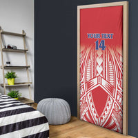 Toa Samoa Rugby Custom Door Cover Samoa mo Samoa Polynesian Pacific Red - Polynesian Pride