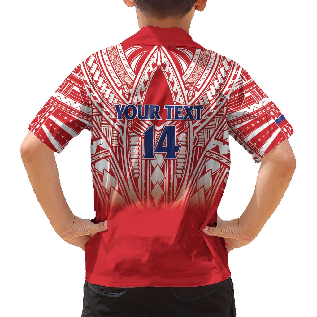 Toa Samoa Rugby Custom Family Matching Long Sleeve Bodycon Dress and Hawaiian Shirt Samoa mo Samoa Polynesian Pacific Red - Polynesian Pride