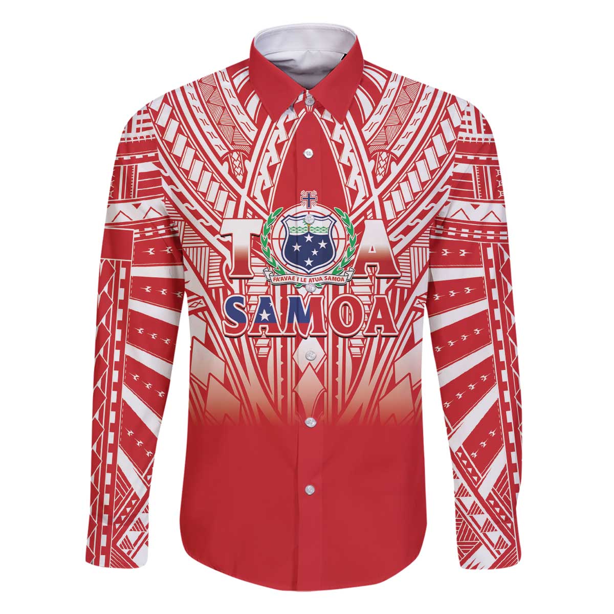 Toa Samoa Rugby Custom Family Matching Off The Shoulder Long Sleeve Dress and Hawaiian Shirt Samoa mo Samoa Polynesian Pacific Red - Polynesian Pride