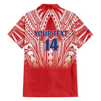 Toa Samoa Rugby Custom Family Matching Off Shoulder Short Dress and Hawaiian Shirt Samoa mo Samoa Polynesian Pacific Red - Polynesian Pride