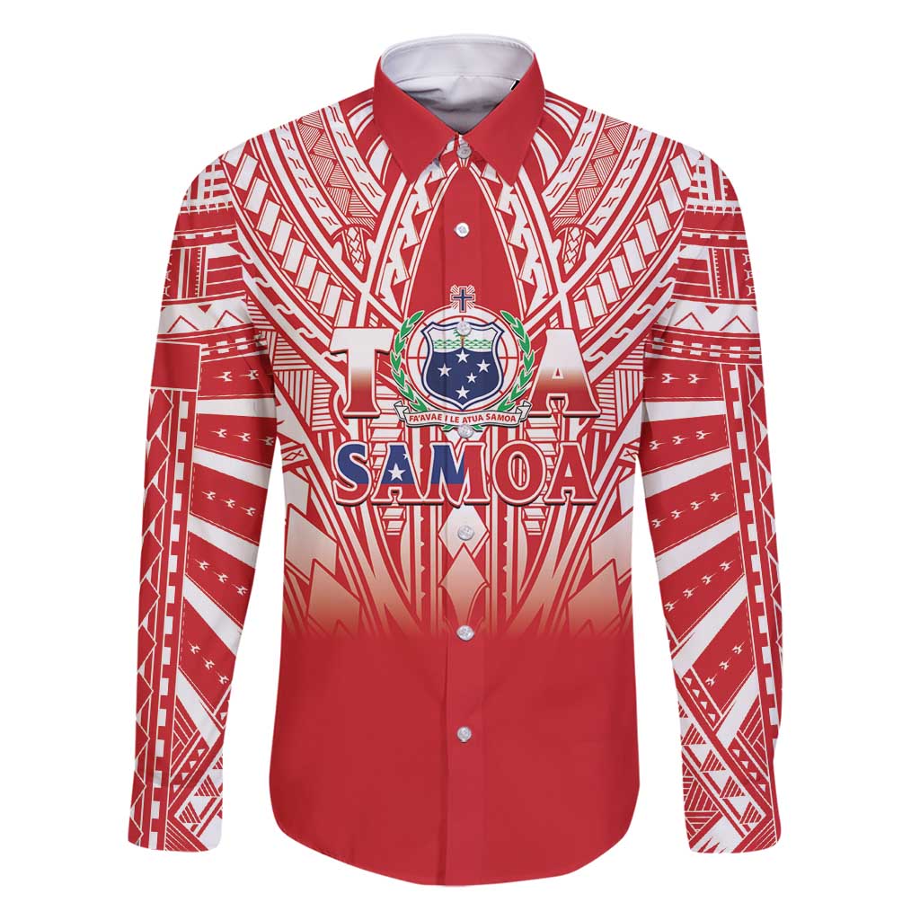 Toa Samoa Rugby Custom Family Matching Summer Maxi Dress and Hawaiian Shirt Samoa mo Samoa Polynesian Pacific Red - Polynesian Pride