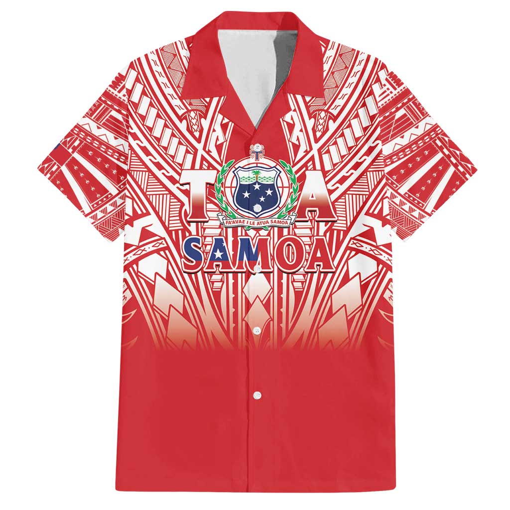 Toa Samoa Rugby Custom Family Matching Tank Maxi Dress and Hawaiian Shirt Samoa mo Samoa Polynesian Pacific Red - Polynesian Pride