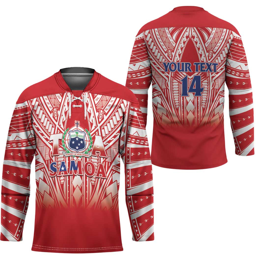 Toa Samoa Rugby Custom Hockey Jersey Samoa mo Samoa Polynesian Pacific Red - Polynesian Pride