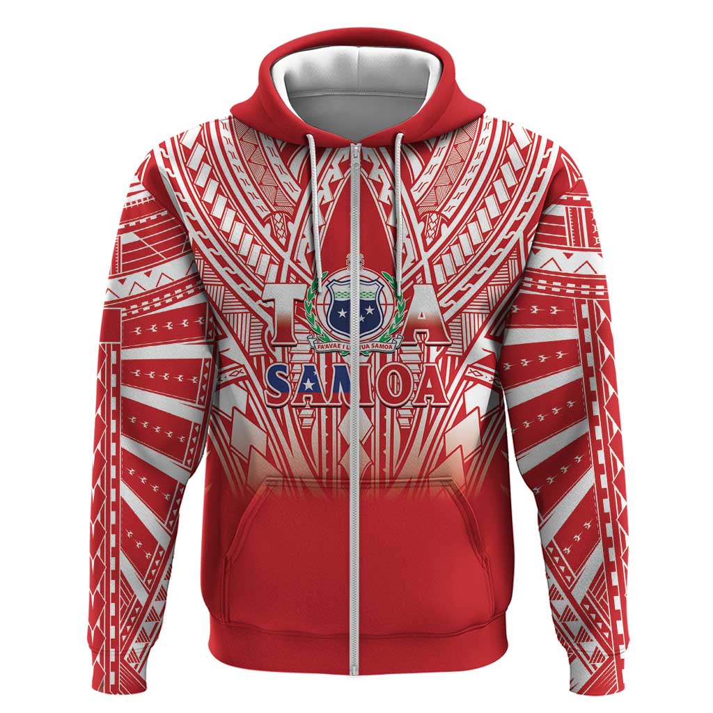 Toa Samoa Rugby Custom Hoodie Samoa mo Samoa Polynesian Pacific Red - Polynesian Pride