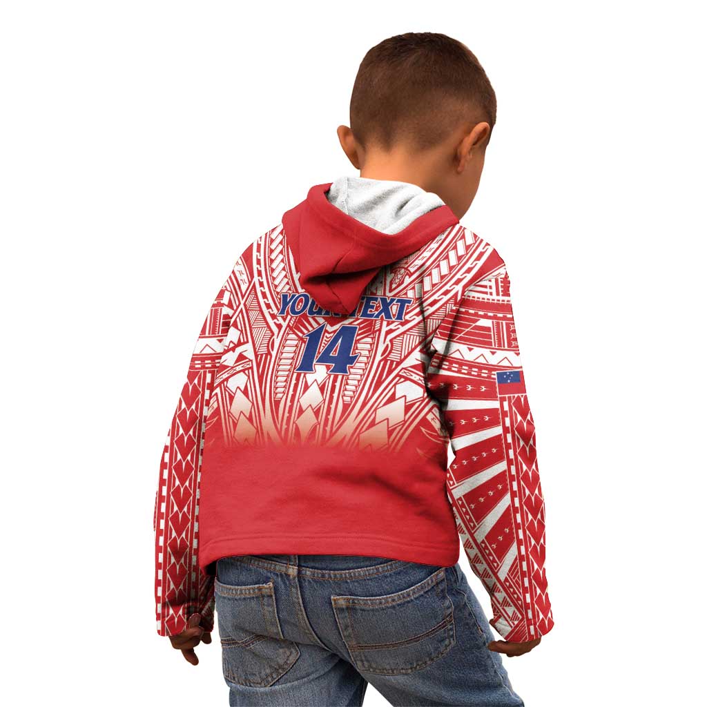 Toa Samoa Rugby Custom Kid Hoodie Samoa mo Samoa Polynesian Pacific Red - Polynesian Pride