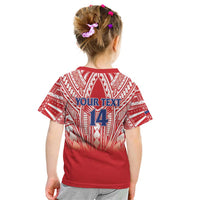 Toa Samoa Rugby Custom Kid T Shirt Samoa mo Samoa Polynesian Pacific Red - Polynesian Pride