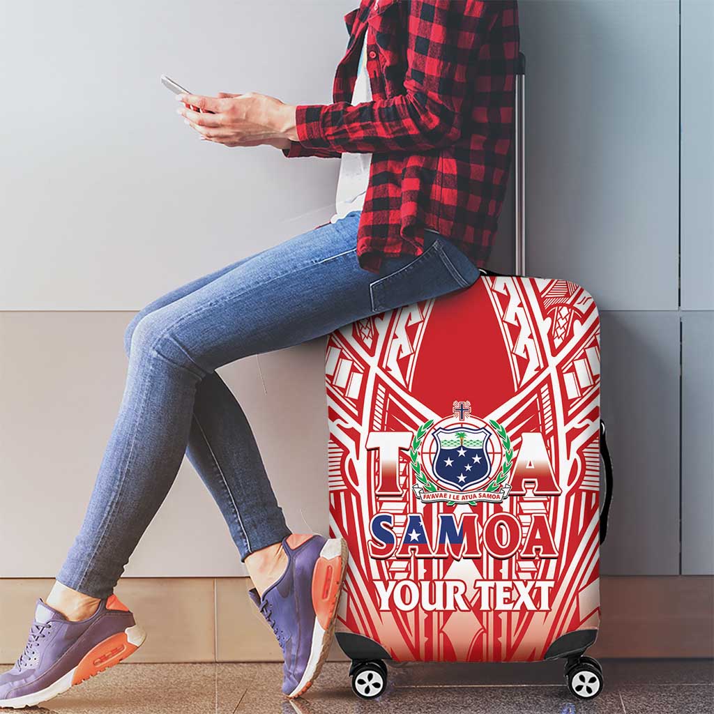 Toa Samoa Rugby Custom Luggage Cover Samoa mo Samoa Polynesian Pacific Red - Polynesian Pride