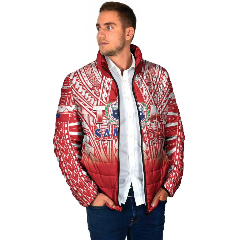 Toa Samoa Rugby Custom Padded Jacket Samoa mo Samoa Polynesian Pacific Red - Polynesian Pride