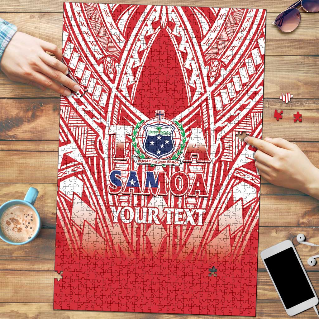 Toa Samoa Rugby Custom Puzzle Samoa mo Samoa Polynesian Pacific Red - Polynesian Pride
