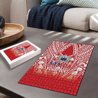 Toa Samoa Rugby Custom Puzzle Samoa mo Samoa Polynesian Pacific Red - Polynesian Pride