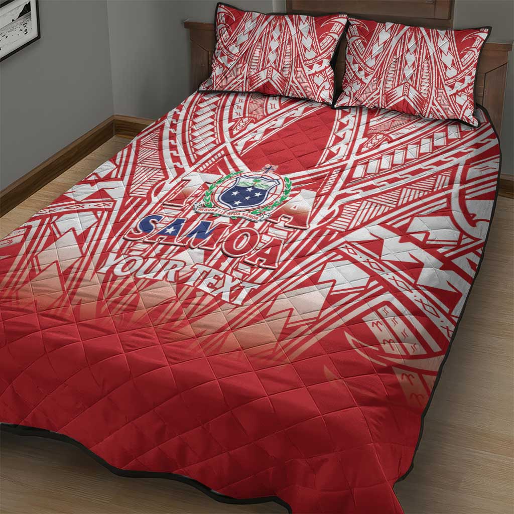 Toa Samoa Rugby Custom Quilt Bed Set Samoa mo Samoa Polynesian Pacific Red - Polynesian Pride