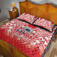 Toa Samoa Rugby Custom Quilt Bed Set Samoa mo Samoa Polynesian Pacific Red - Polynesian Pride