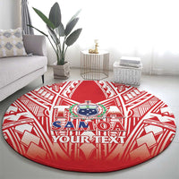 Toa Samoa Rugby Custom Round Carpet Samoa mo Samoa Polynesian Pacific Red - Polynesian Pride