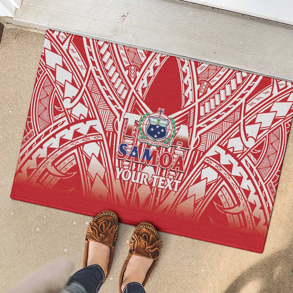 Toa Samoa Rugby Custom Rubber Doormat Samoa mo Samoa Polynesian Pacific Red - Polynesian Pride
