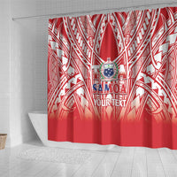 Toa Samoa Rugby Custom Shower Curtain Samoa mo Samoa Polynesian Pacific Red - Polynesian Pride