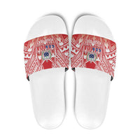 Toa Samoa Rugby Custom Slide Sandals Samoa mo Samoa Polynesian Pacific Red - Polynesian Pride