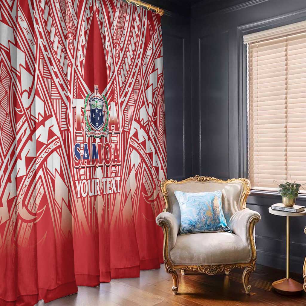 Toa Samoa Rugby Custom Window Curtain Samoa mo Samoa Polynesian Pacific Red - Polynesian Pride